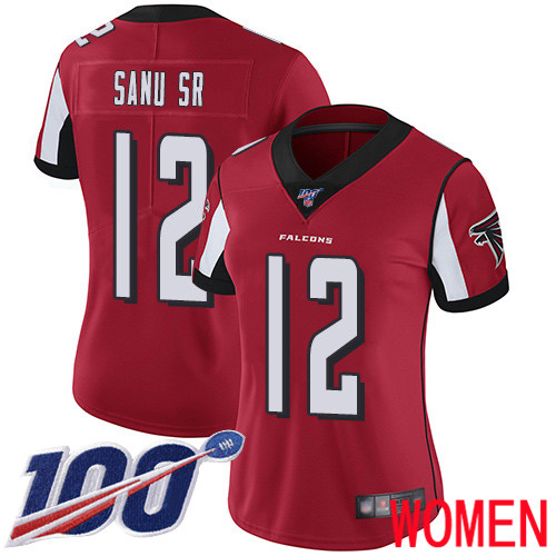 Atlanta Falcons Limited Red Women Mohamed Sanu Home Jersey NFL Football 12 100th Season Vapor Untouchable